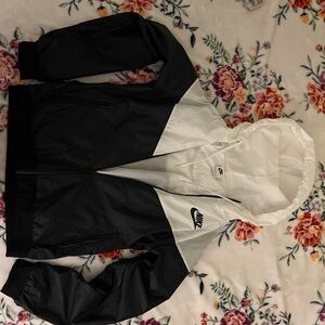 Nike Black and White Windbreaker Jacket